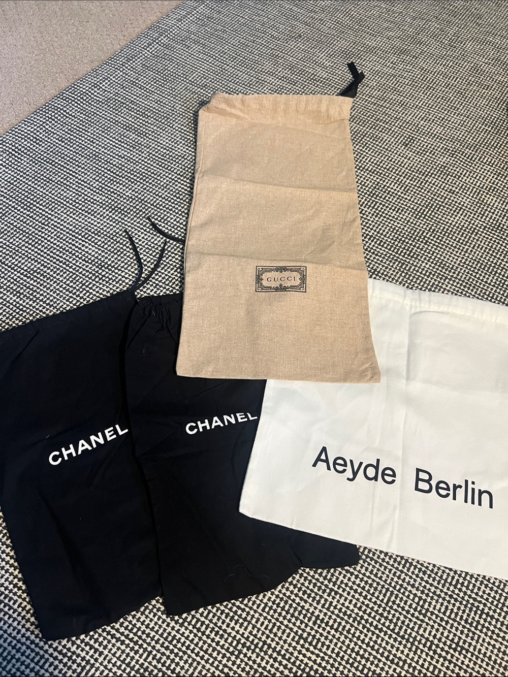 CHANEL Black and White Dust Bags Set